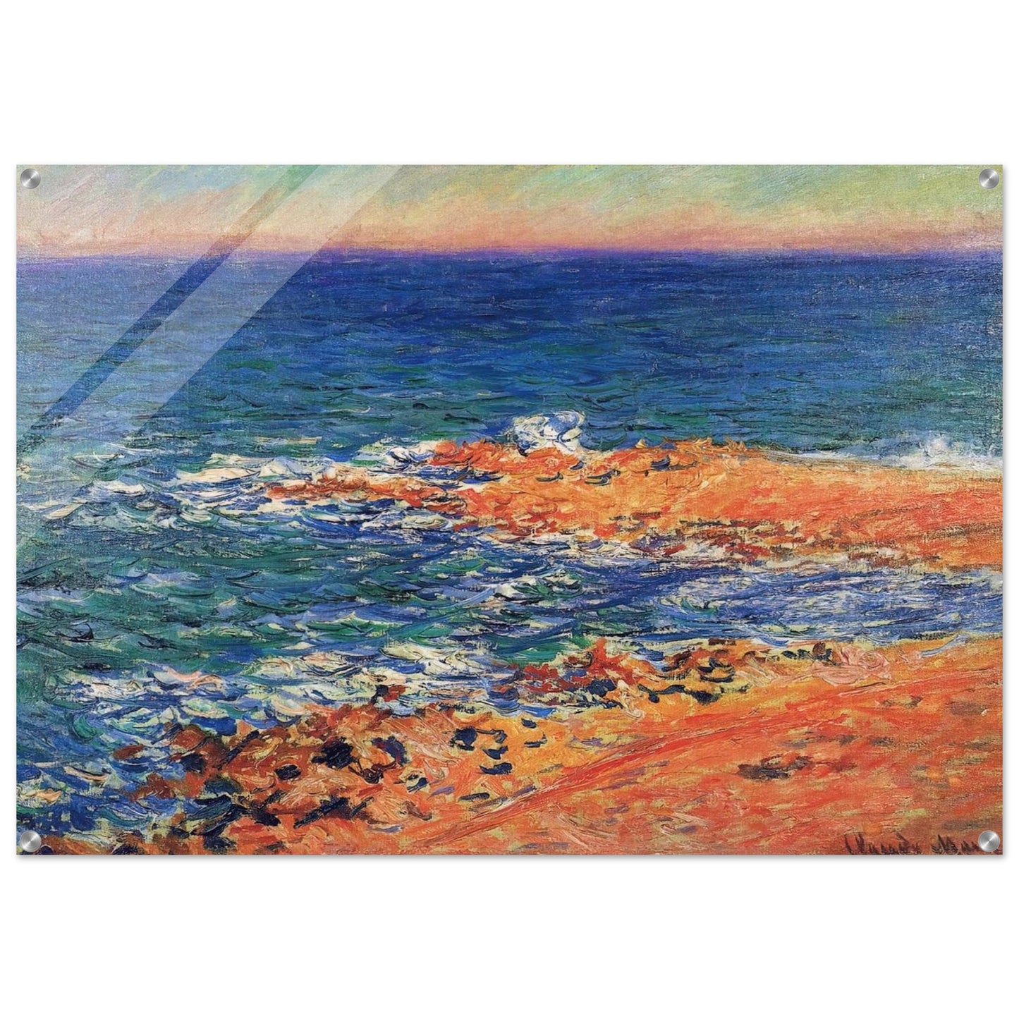 The Big Blue Sea in Antibes - claude monet Acrylic Print - 70x100 cm / 28x40″ inches