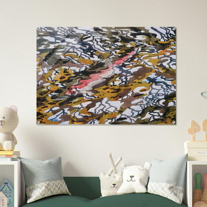 Trout and Reflected Tree - 1985 - Neil Welliver Acrylic Print - 70x100 cm / 28x40″ inches | Neil Welliver Wall Art | Neil Welliver Prints