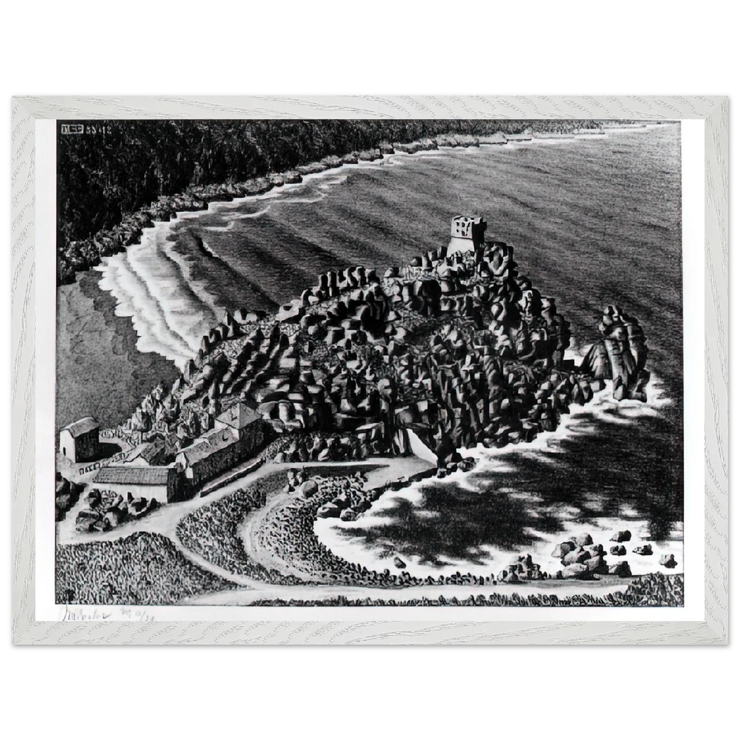 MC Escher - GULF OF PORTO CORSICA DECEMBER 1933 1933 Wall Art - 60x80 cm / 24x32 inches - Fine Art Poster - -