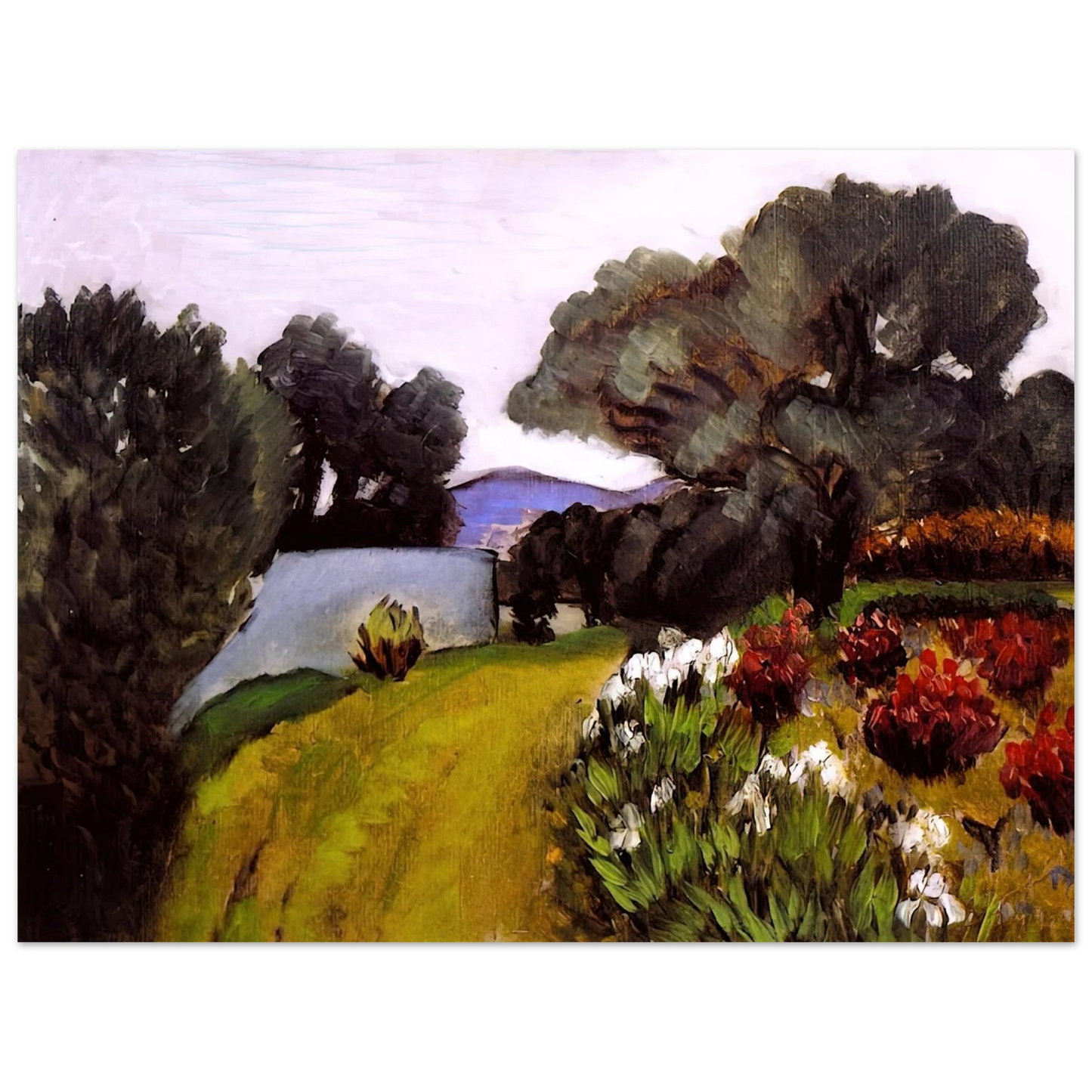 Henri Matisse - IN THE NICE COUNTRYSIDE GARDEN OF IRISES 1919 Fine Art Poster - Default Title