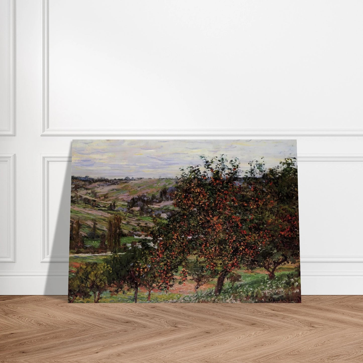 Apple Trees near Vetheuil - claude monet Brushed Aluminum Print - 70x100 cm / 28x40 inches | claude monet Aluminum Print | claude monet Prints