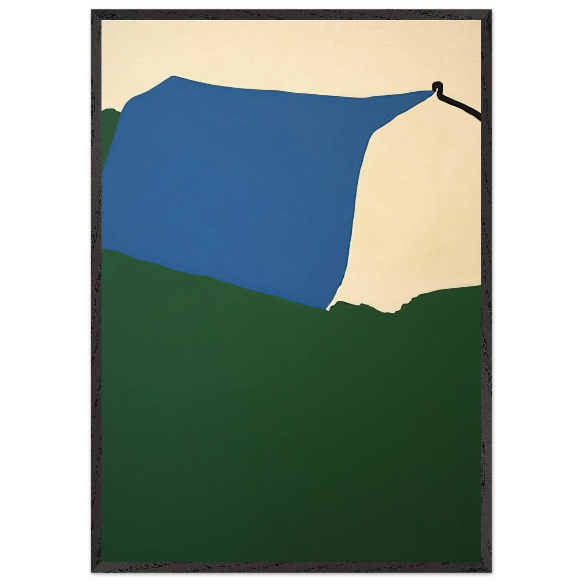 Camping II - 1970 N2 - Raoul De Keyser Framed Art Print – Black Wooden Frame - Default Title - -Framed Art Print