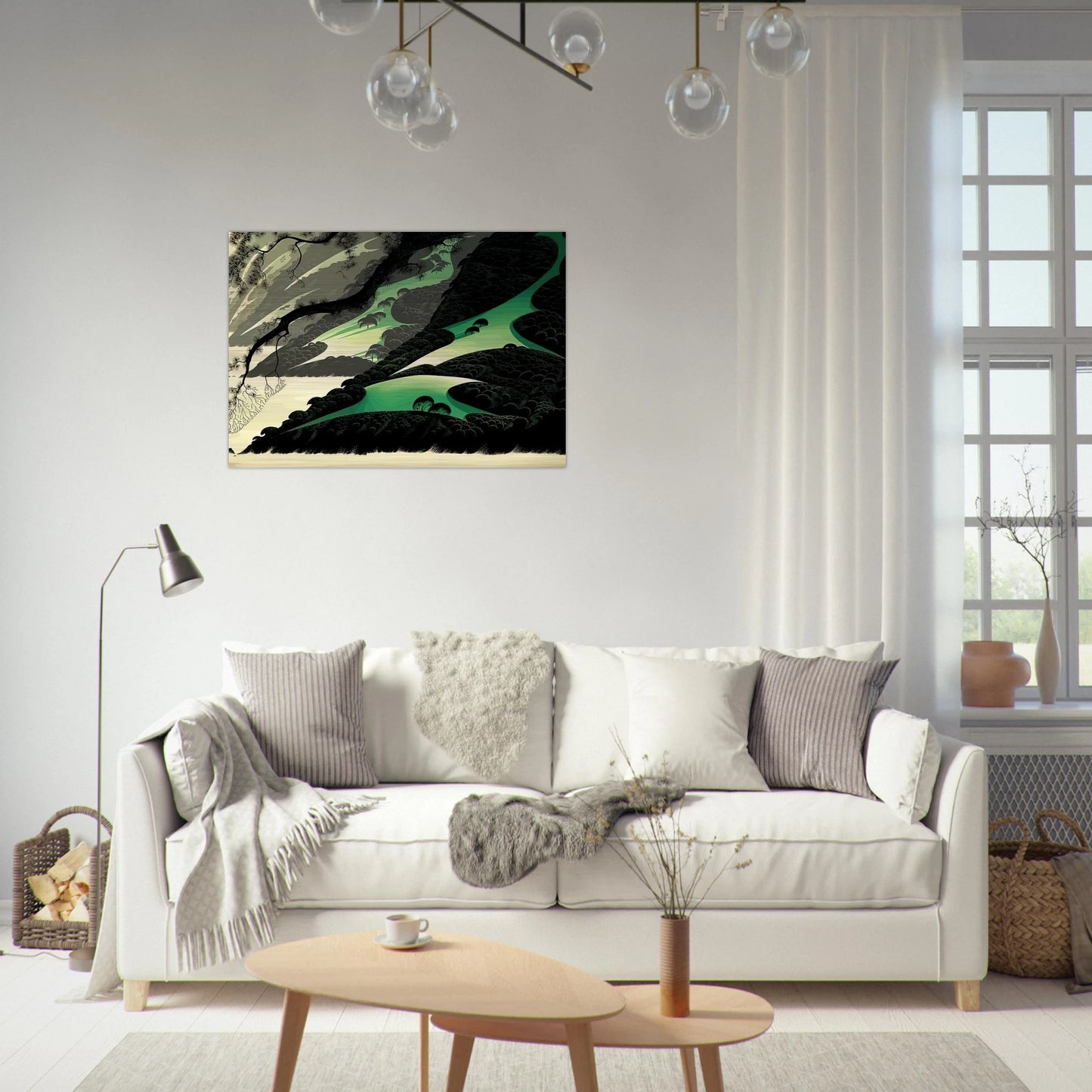 Green Big Sur - Eyvind Earle Brushed Aluminum Print - 70x100 cm / 28x40 inches | Eyvind Earle Aluminum Print | Eyvind Earle Prints