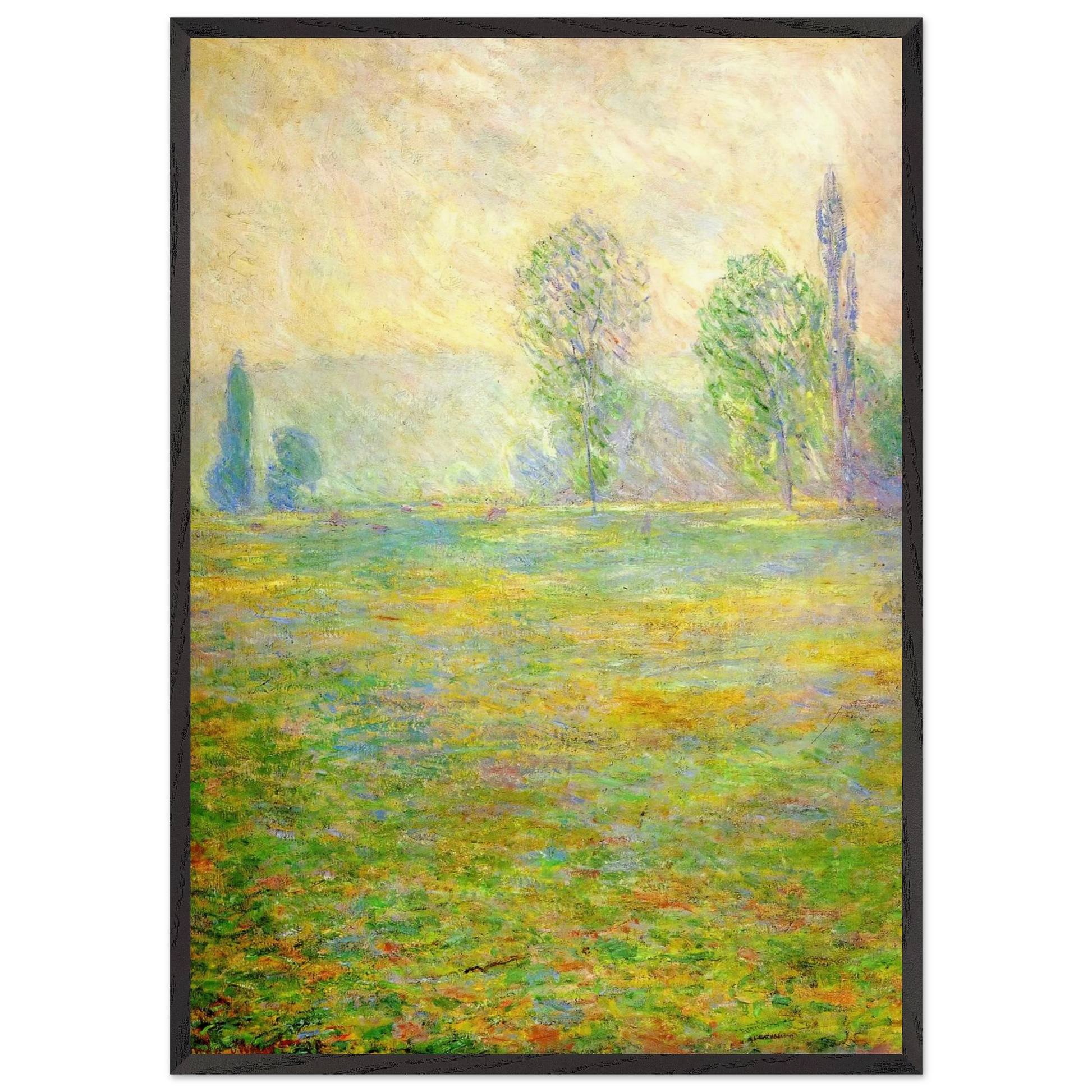 Meadows in Giverny - claude monet Framed Art Print – Black Wooden Frame - Default Title - -Framed Art Print