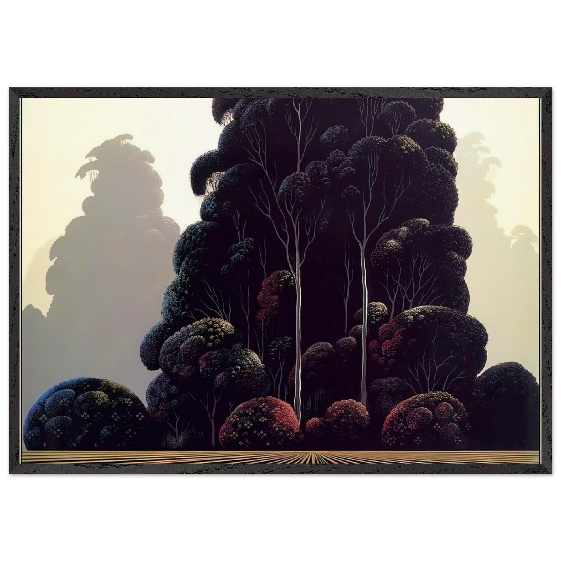 Autumn N2 - Eyvind Earle Framed Art Print – Black Wooden Frame - Default Title - -Framed Art Print
