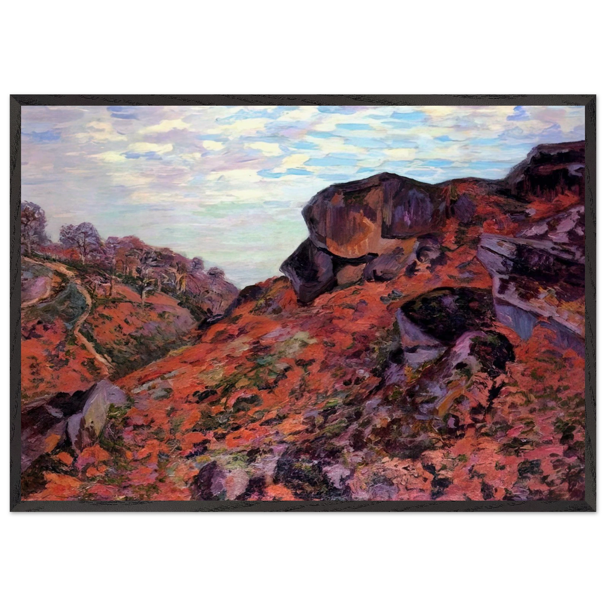 Crozant les Monts Sedelle matin - 1895 - Armand Guillaumin Framed Art Print – Black Wooden Frame - Default Title - -Framed Art Print