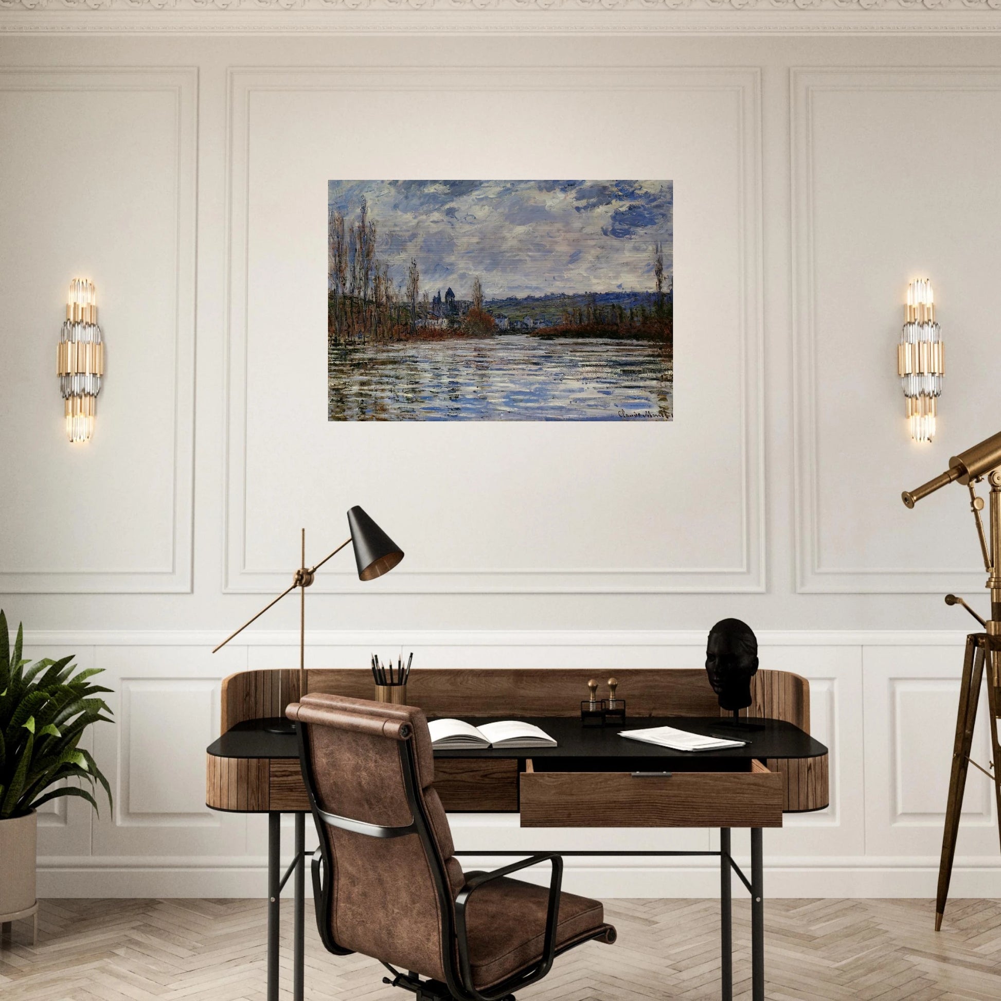 Flood of the Seine at Vetheuil - claude monet Brushed Aluminum Print - 70x100 cm / 28x40 inches | claude monet Aluminum Print | claude monet Prints