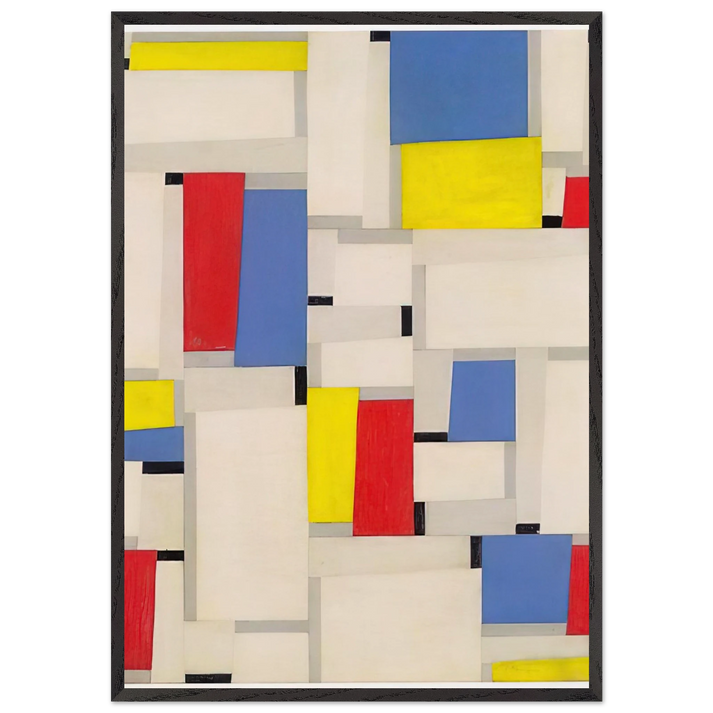 Relational Painting - 1951 - Fritz Glarner 70x100 cm / 28x40 inches Framed Art Print – Black Wooden Frame