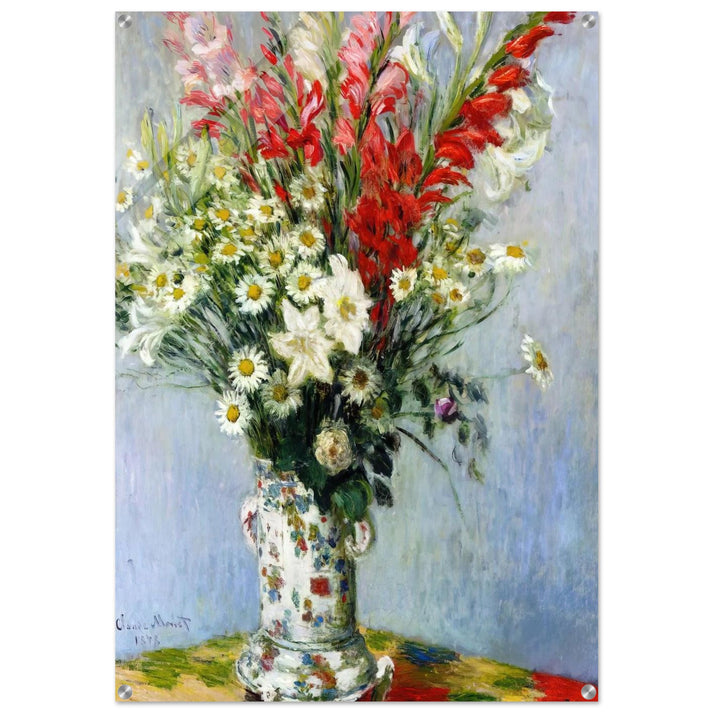 Bouquet of Gadiolas, Lilies and Dasies - claude monet Acrylic Print - 70x100 cm / 28x40″ inches