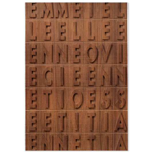 EMME I ELLE 1970 - Alighiero Boetti Brushed Aluminum Print - 70x100 cm / 28x40 inches | Alighiero Boetti Aluminum Print | Alighiero Boetti Prints