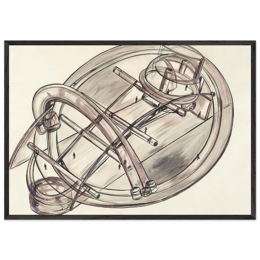 Untitled - 1972 N8 - Gyula Kosice Framed Art Print – Black Wooden Frame - Default Title - -Framed Art Print