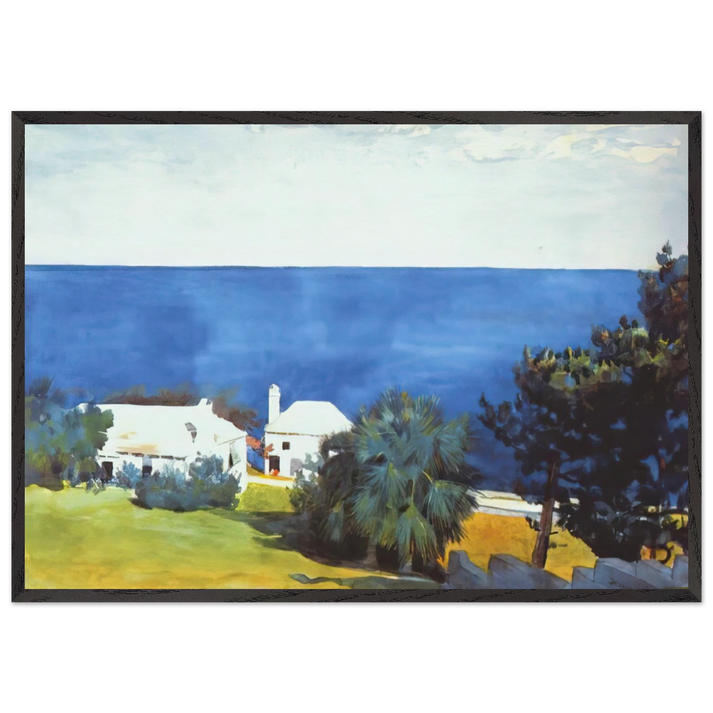 SHORE AT BERMUDA - Winslow Homer 70x100 cm / 28x40 inches Framed Art Print – Black Wooden Frame