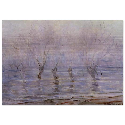 Flood at Giverny - claude monet Brushed Aluminum Print - 70x100 cm / 28x40 inches | claude monet Aluminum Print | claude monet Prints