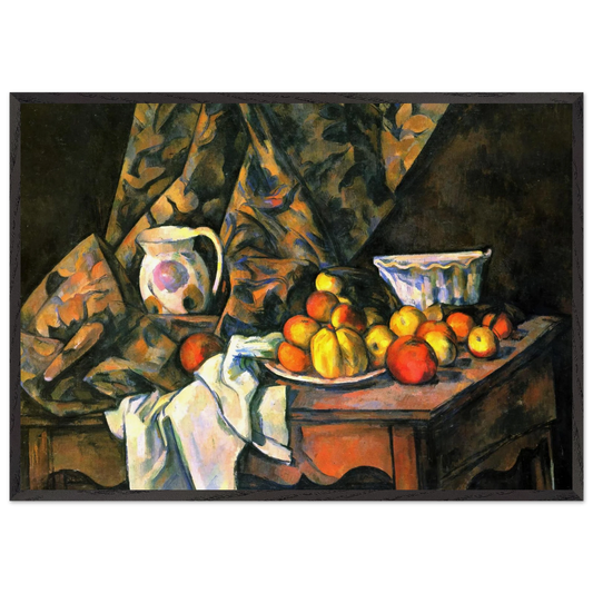Still Life with Flower Holder - Paul Cezanne Framed Art Print – Black Wooden Frame - Default Title - -Framed Art Print
