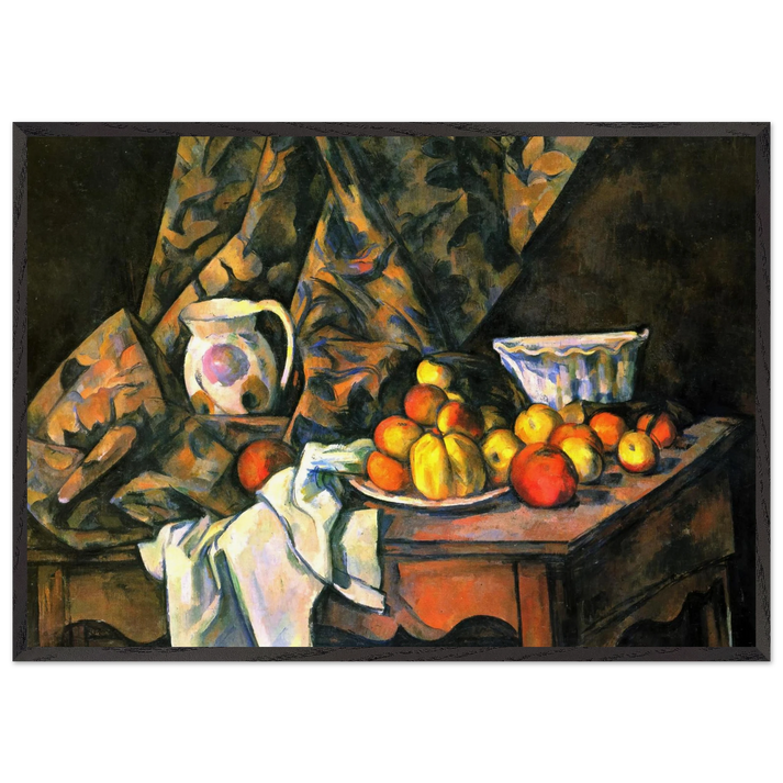 Still Life with Flower Holder - Paul Cezanne 70x100 cm / 28x40 inches Framed Art Print – Black Wooden Frame