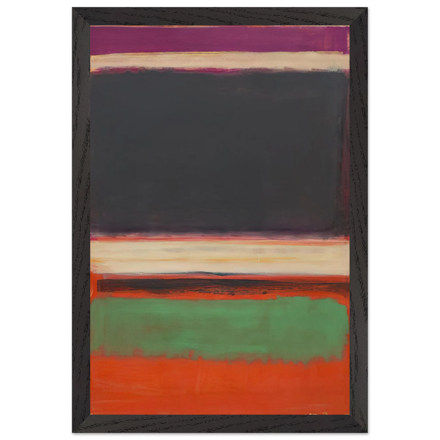 Mark Rothko - No.3No.13 Magenta, Black, Green on Orange - 1949 Wall Art - 30x40 cm / 12x16 inches - Premium Wooden Framed Poster With Fine Art Paper - White frame