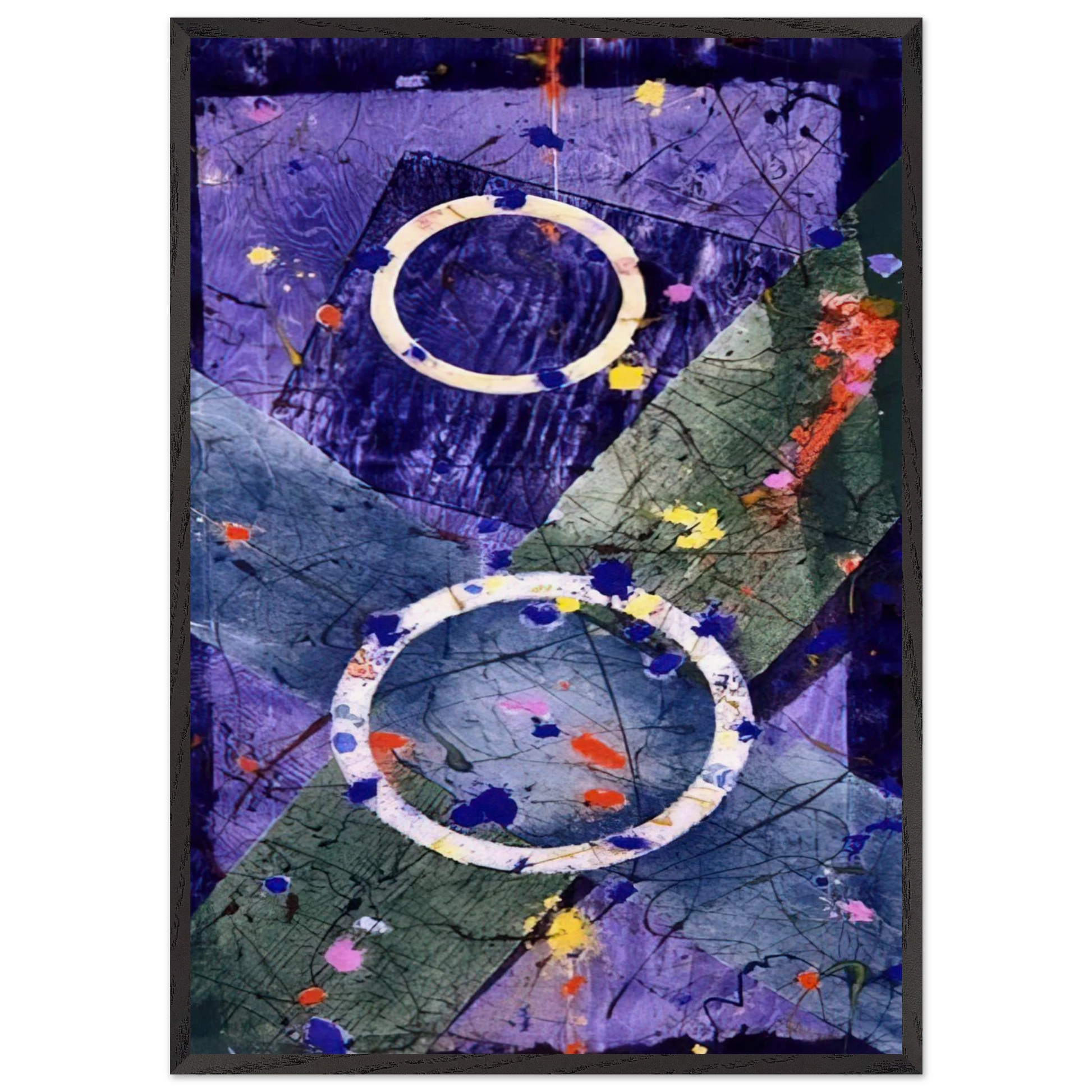 Decent - Sam Francis 70x100 cm / 28x40 inches Framed Art Print – Black Wooden Frame