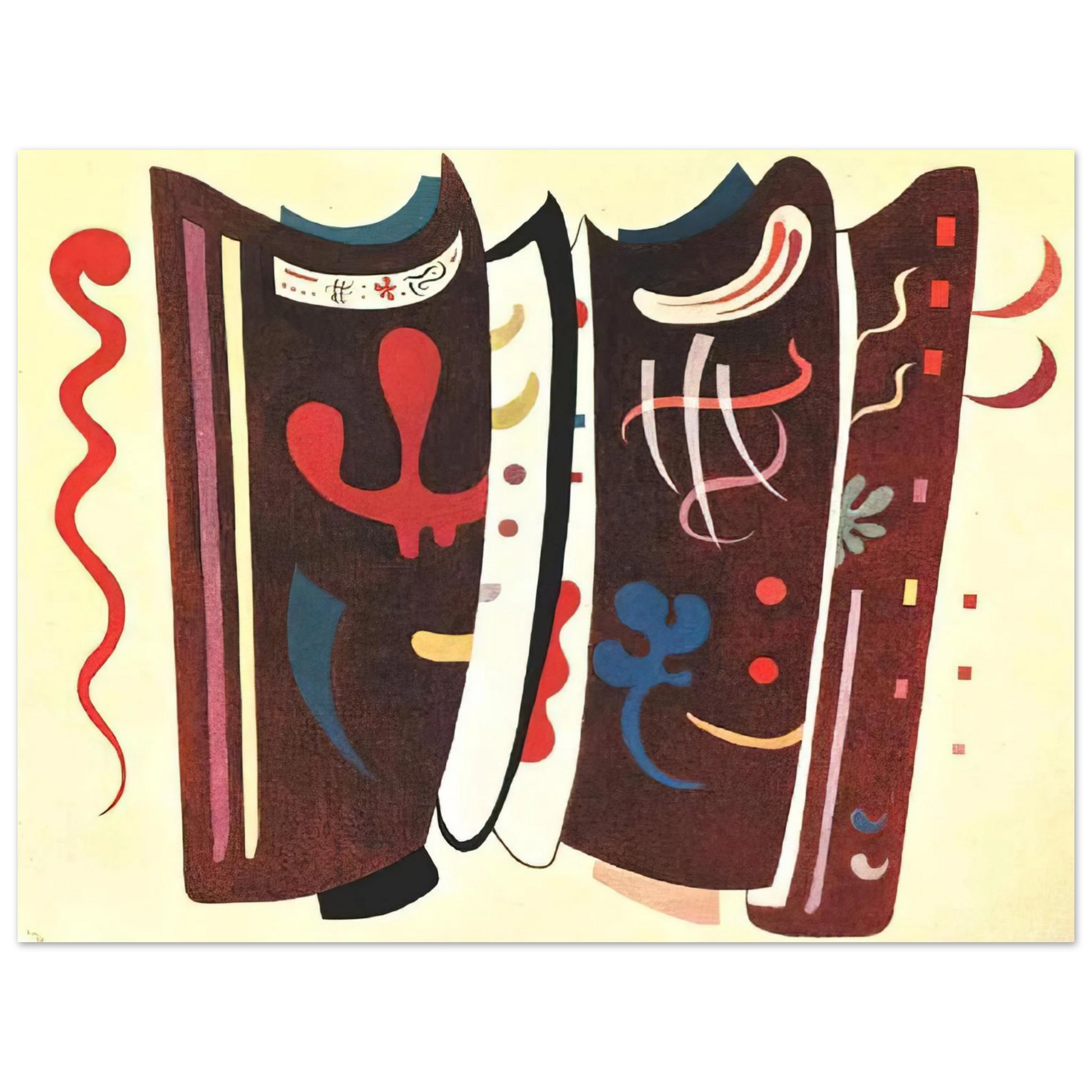 Wassily Kandinsky - BROWN WITH SUPPLEMENT 1935 Fine Art Poster - Default Title