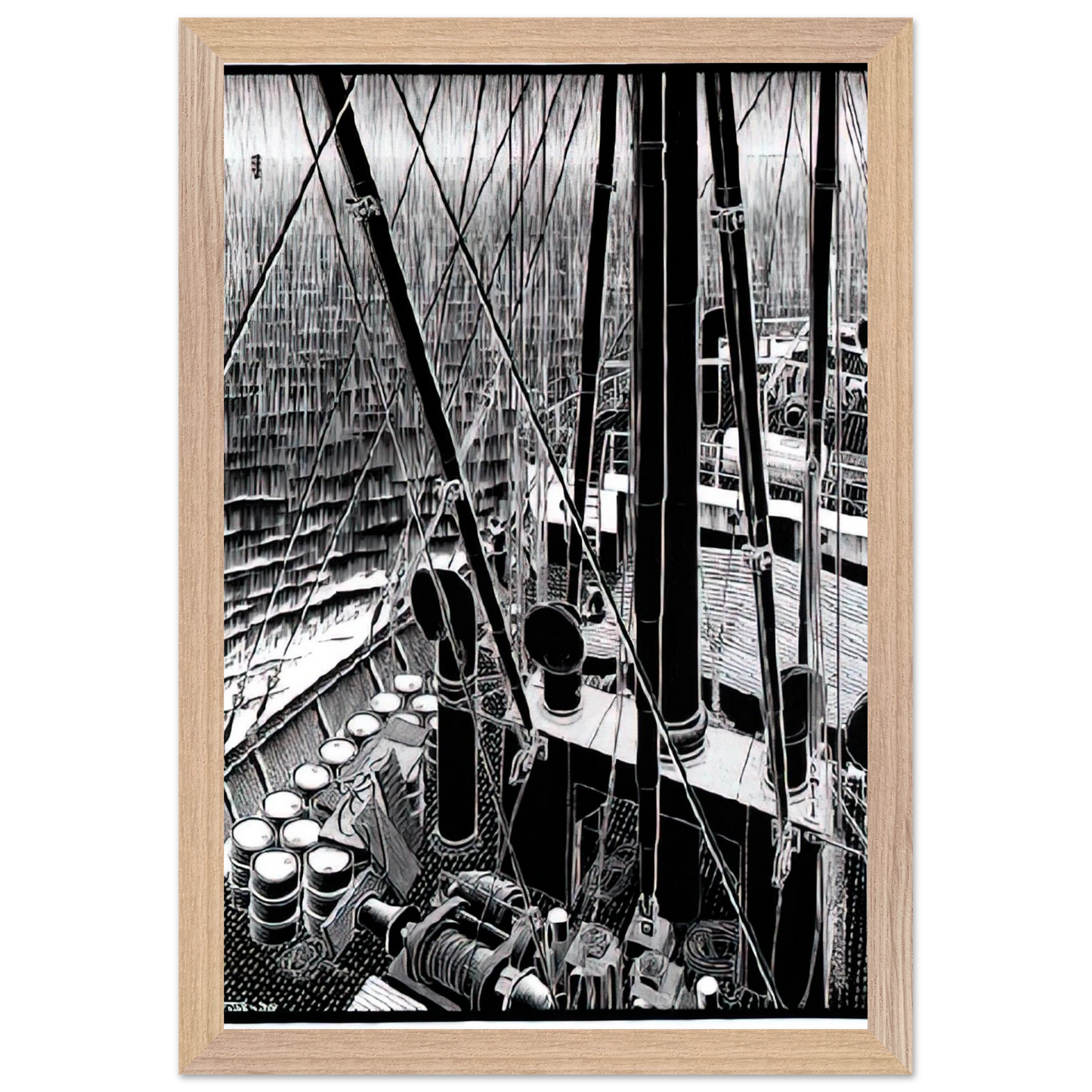 MC Escher - FREIGHTER SEPTEMBER 1936 1936 Wall Art - 60x80 cm / 24x32 inches - Fine Art Poster - -