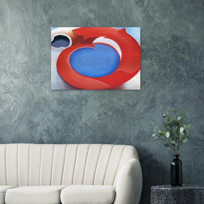 Goat's Horn With Red - Georgia O'Keeffe Brushed Aluminum Print - 70x100 cm / 28x40 inches | Georgia O'Keeffe Aluminum Print | Georgia O'Keeffe Prints