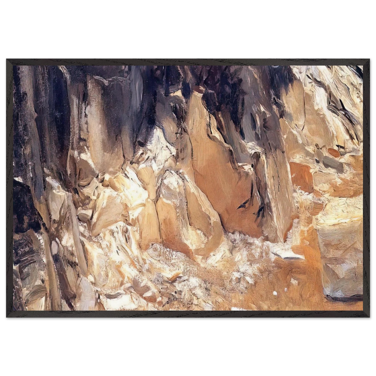 Marble Quarries at Carrara - John Singer Sargent Framed Art Print – Black Wooden Frame - Default Title - -Framed Art Print