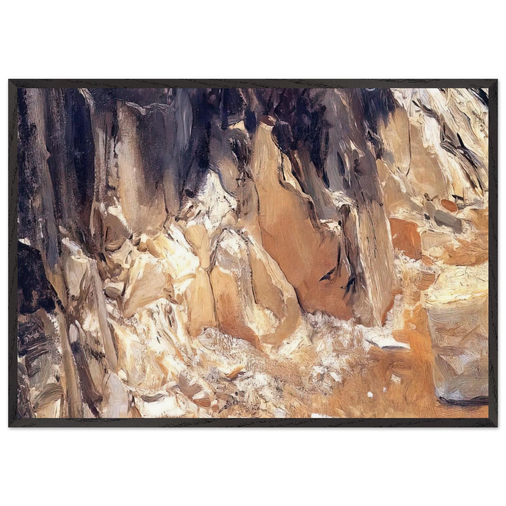 Marble Quarries at Carrara - John Singer Sargent Framed Art Print – Black Wooden Frame - Default Title - -Framed Art Print