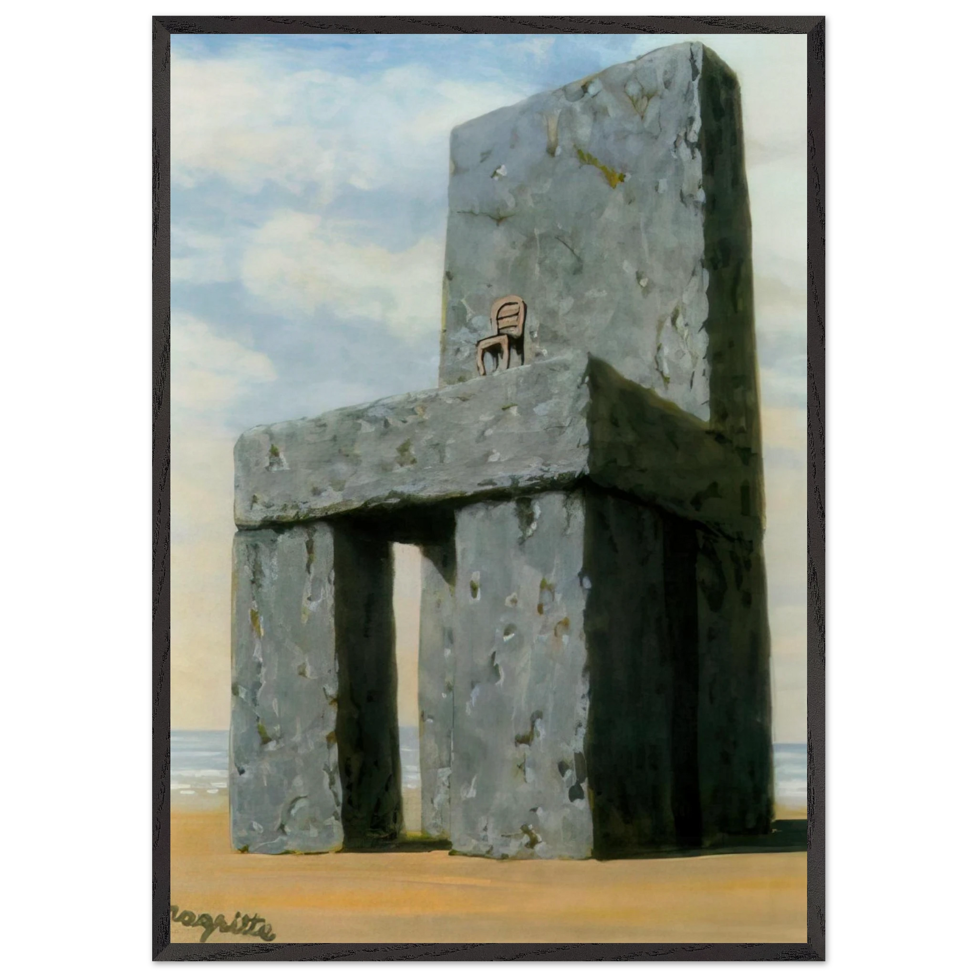 THE LEGEND OF THE CENTURIES 1950 - Rene Magritte Framed Art Print – Black Wooden Frame - Default Title - -Framed Art Print