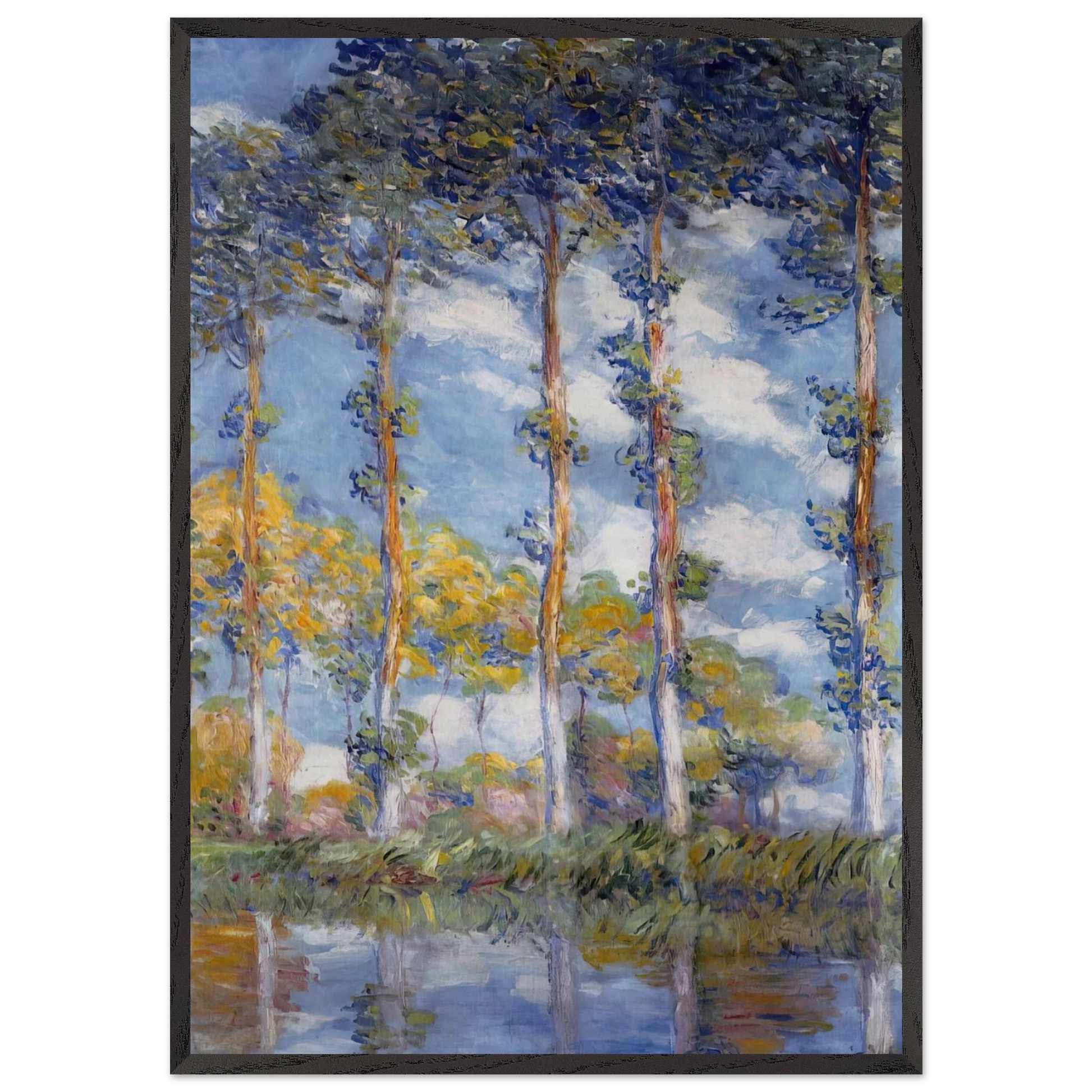 Poplars N1 - claude monet Framed Art Print – Black Wooden Frame - Default Title - -Framed Art Print