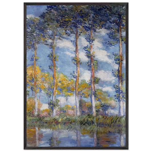 Poplars N1 - claude monet Framed Art Print – Black Wooden Frame - Default Title - -Framed Art Print