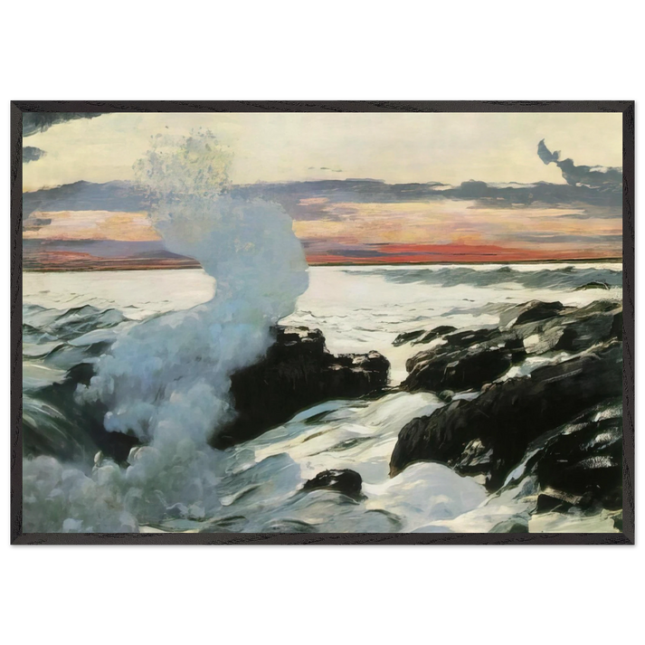 WEST POINT PROUT S NECK - Winslow Homer 70x100 cm / 28x40 inches Framed Art Print – Black Wooden Frame