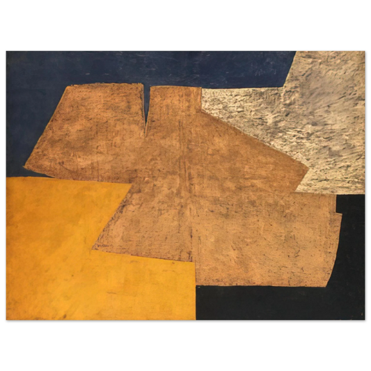 Serge Poliakoff - Composition jaune, mauve, bleu et noir La table d'or - 1952 Fine Art Poster - Default Title