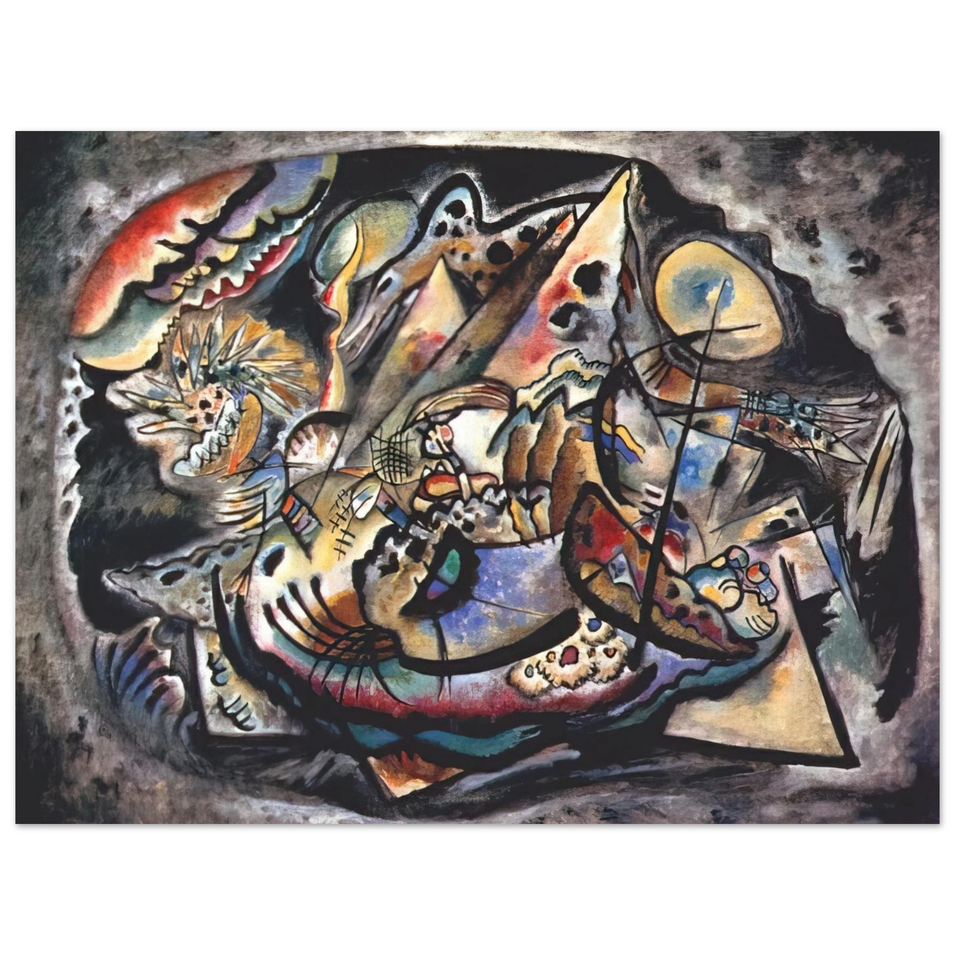 Wassily Kandinsky - GREY OVAL 1917 Fine Art Poster - Default Title