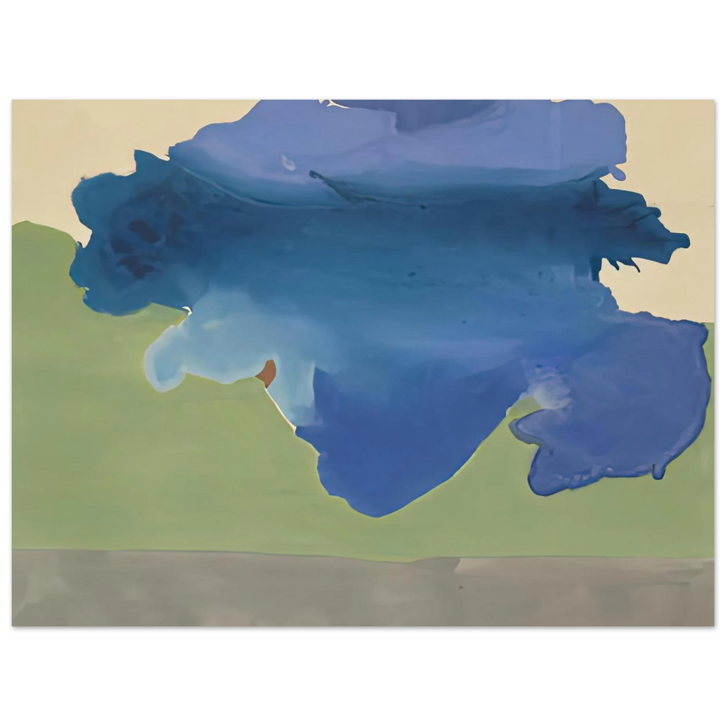 Helen Frankenthaler - The Bay, 1963- Wall Art - 60x80 cm / 24x32 inches - Premium Wooden Framed Poster With Fine Art Paper - White frame
