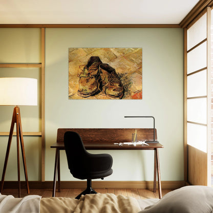 A Pair of Shoes - Vincent van Gogh Brushed Aluminum Print - 70x100 cm / 28x40 inches | Vincent van Gogh Aluminum Print | Vincent van Gogh Prints