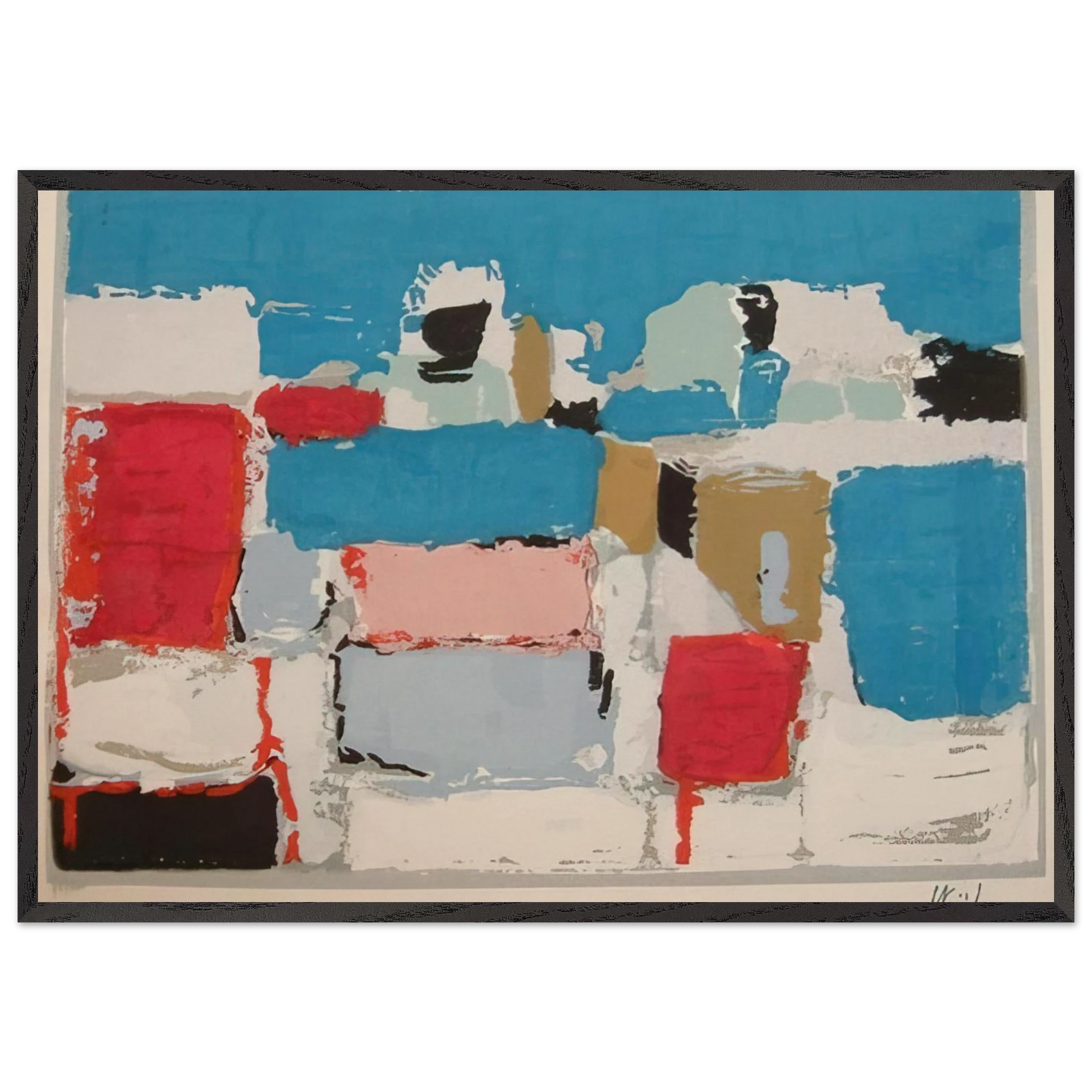 Mediterranee 01 - Art Informel - Nicolas de Stael Framed Art Print – Black Wooden Frame - Default Title - -Framed Art Print