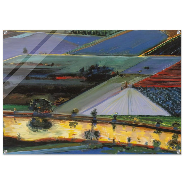 Farm Channel - 1996 - Wayne Thiebaud Acrylic Print - 70x100 cm / 28x40″ inches | Wayne Thiebaud Wall Art | Wayne Thiebaud Prints