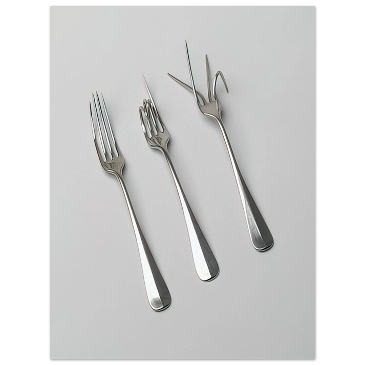 Bruno Munari - Fork Design - 1958  75x100 cm / 30x40inches Fine Art Poster