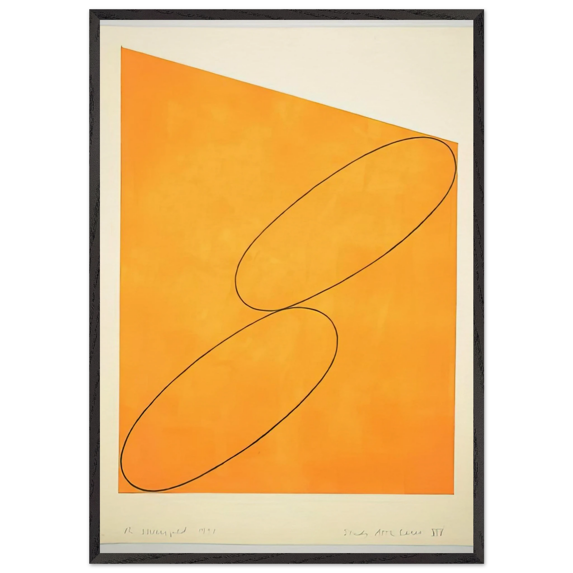 TUDY ATTIC SERIES XIV 1991 - Robert Mangold Framed Art Print – Black Wooden Frame - Default Title - -Framed Art Print