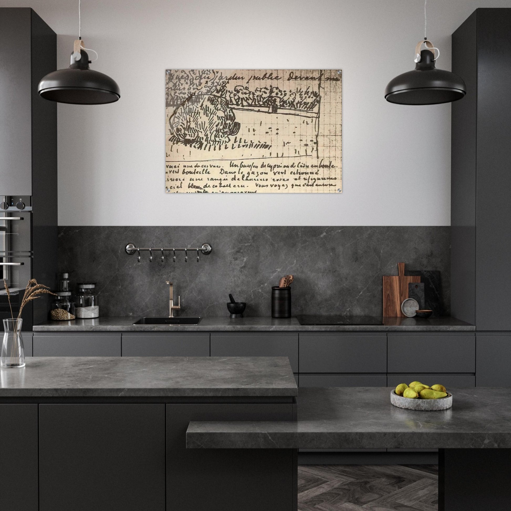 Round Clipped Shrub in the Public Garden - Vincent van Gogh Acrylic Print - 70x100 cm / 28x40″ inches