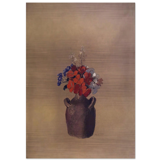 FLOWERS IN A VASE - Odilon Redon Brushed Aluminum Print - 70x100 cm / 28x40 inches | Odilon Redon Aluminum Print | Odilon Redon Prints