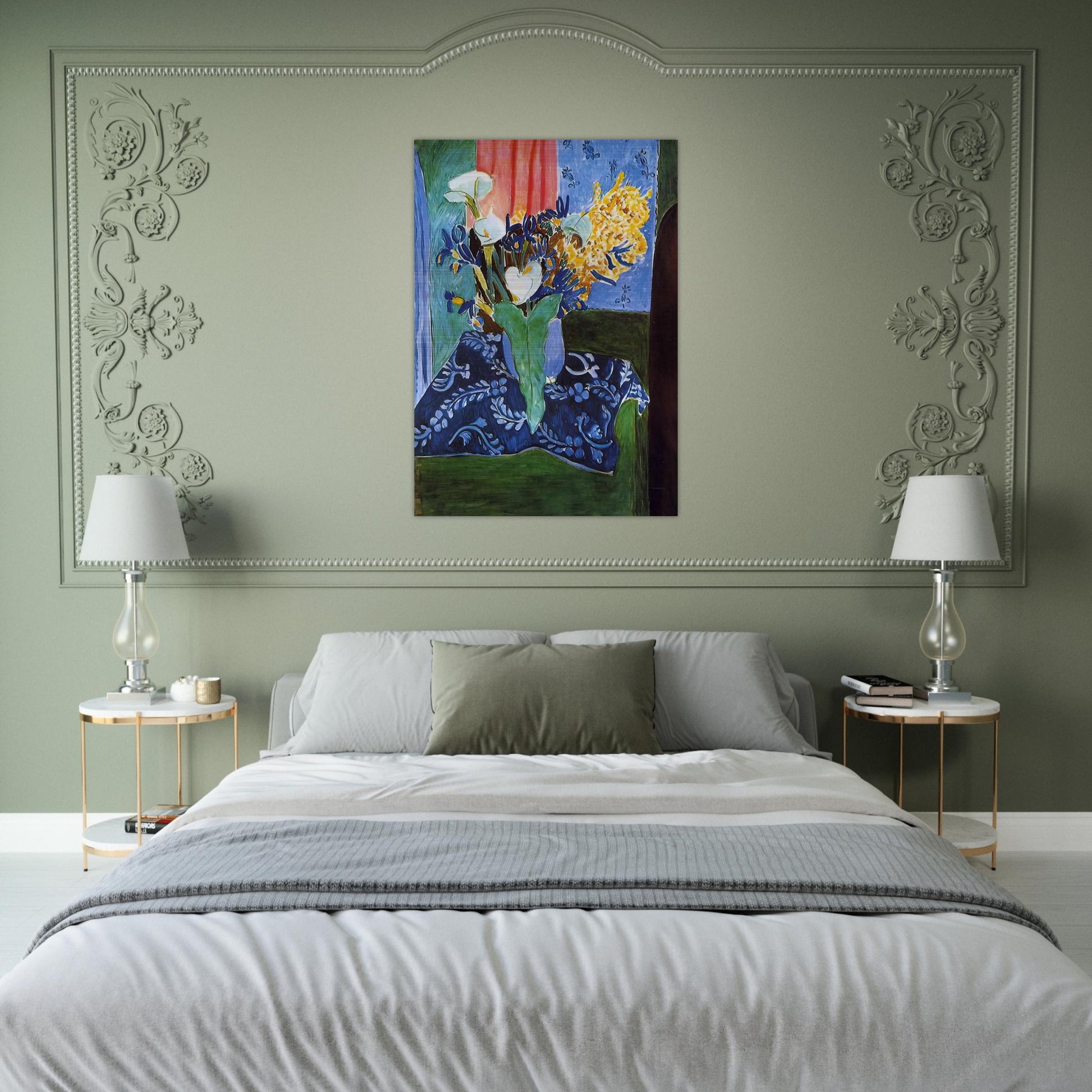 CALLA LILIES IRISES AND MIMOSAS 1913 - Henri Matisse Brushed Aluminum Print - 70x100 cm / 28x40 inches | Henri Matisse Aluminum Print | Henri Matisse Prints