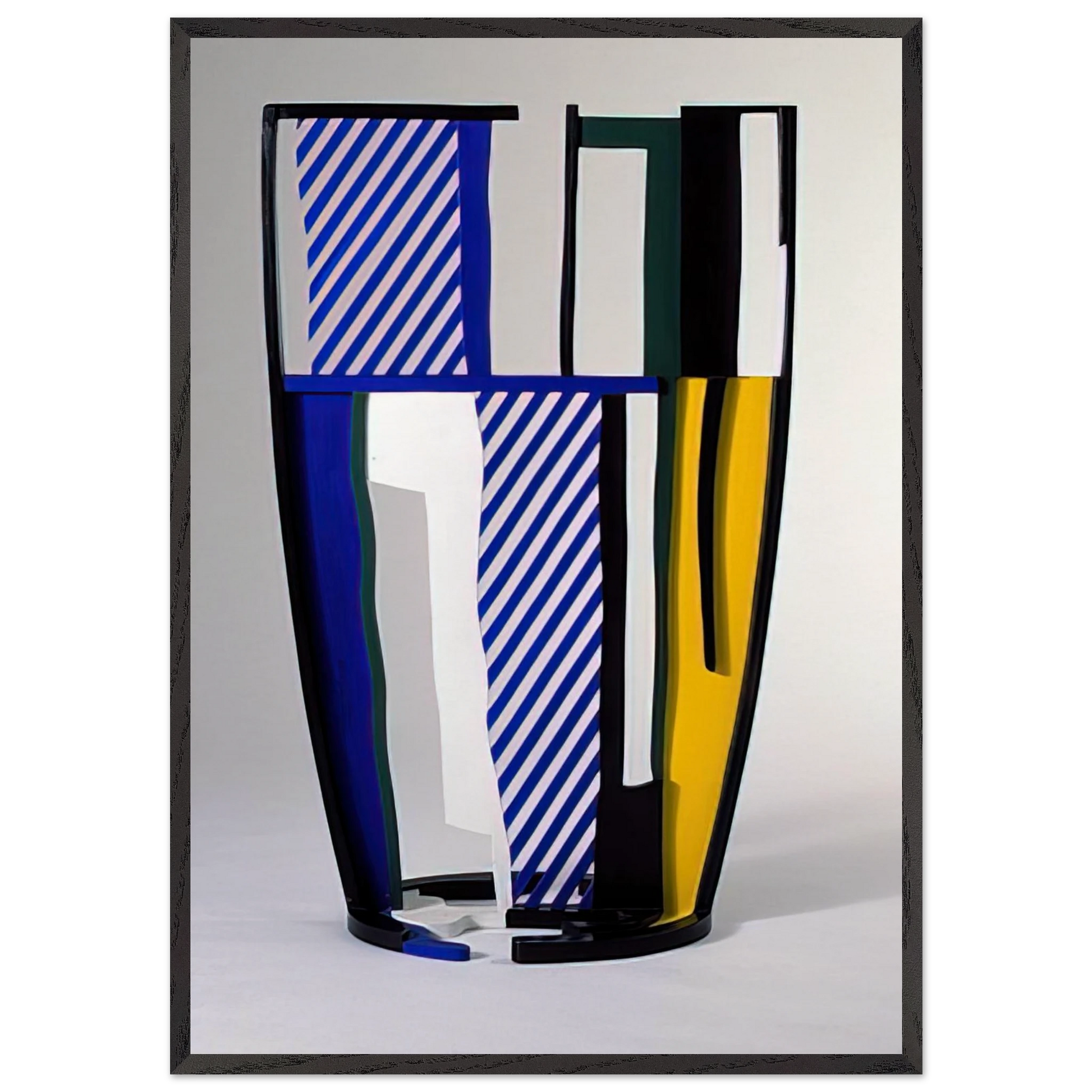 GLASS IV 1977 - Roy Lichtenstein Framed Art Print – Black Wooden Frame - Default Title - -Framed Art Print