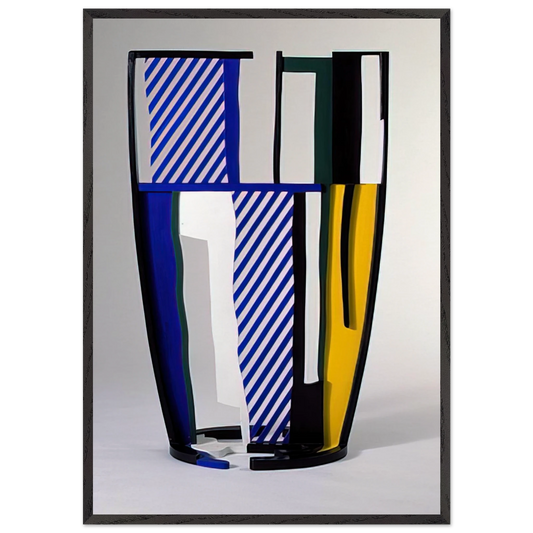 GLASS IV 1977 - Roy Lichtenstein Framed Art Print – Black Wooden Frame - Default Title - -Framed Art Print