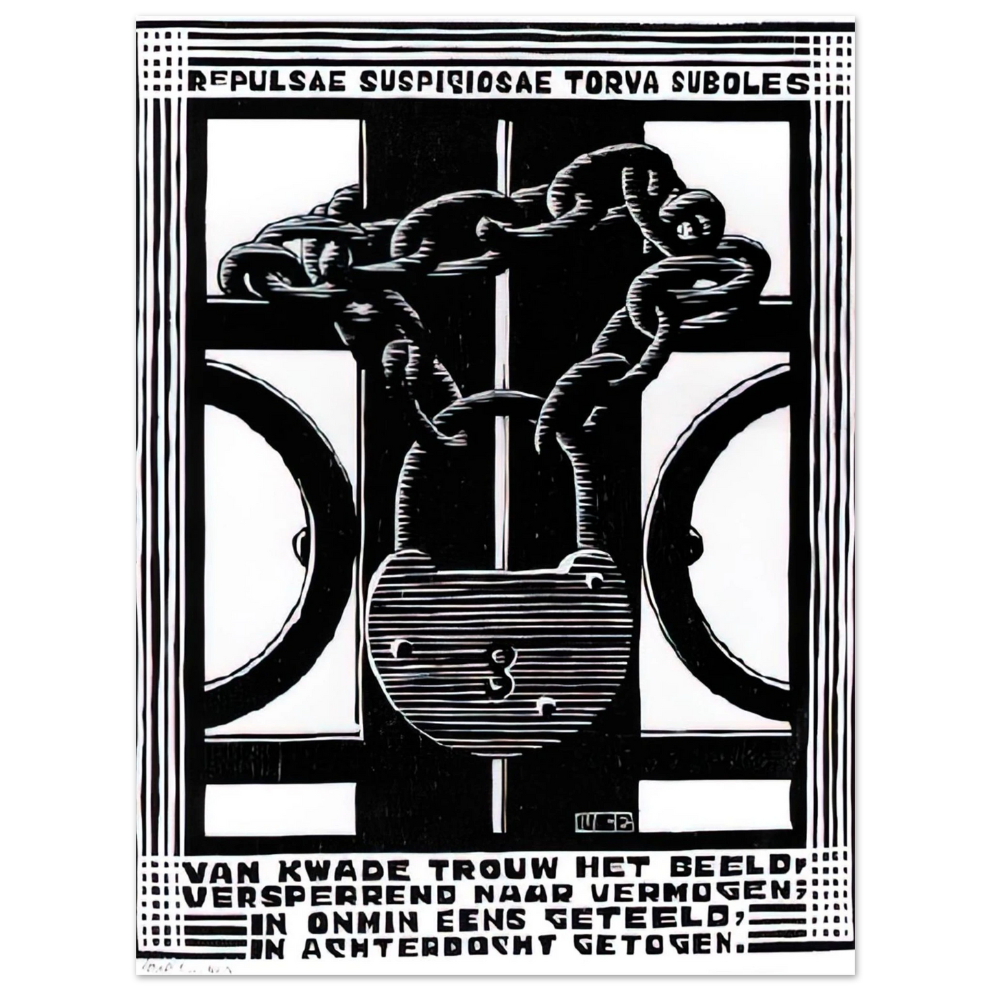 MC Escher - PADLOCK Wall Art - 30x40 cm / 12x16 inches - Fine Art Poster - -