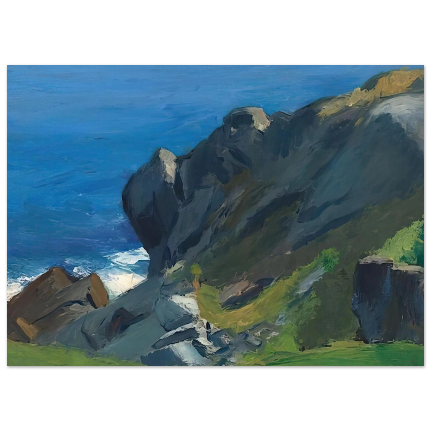 Edward Hopper - Rocky Shore and Sea Fine Art Poster - 75x100 cm / 30x40 inches