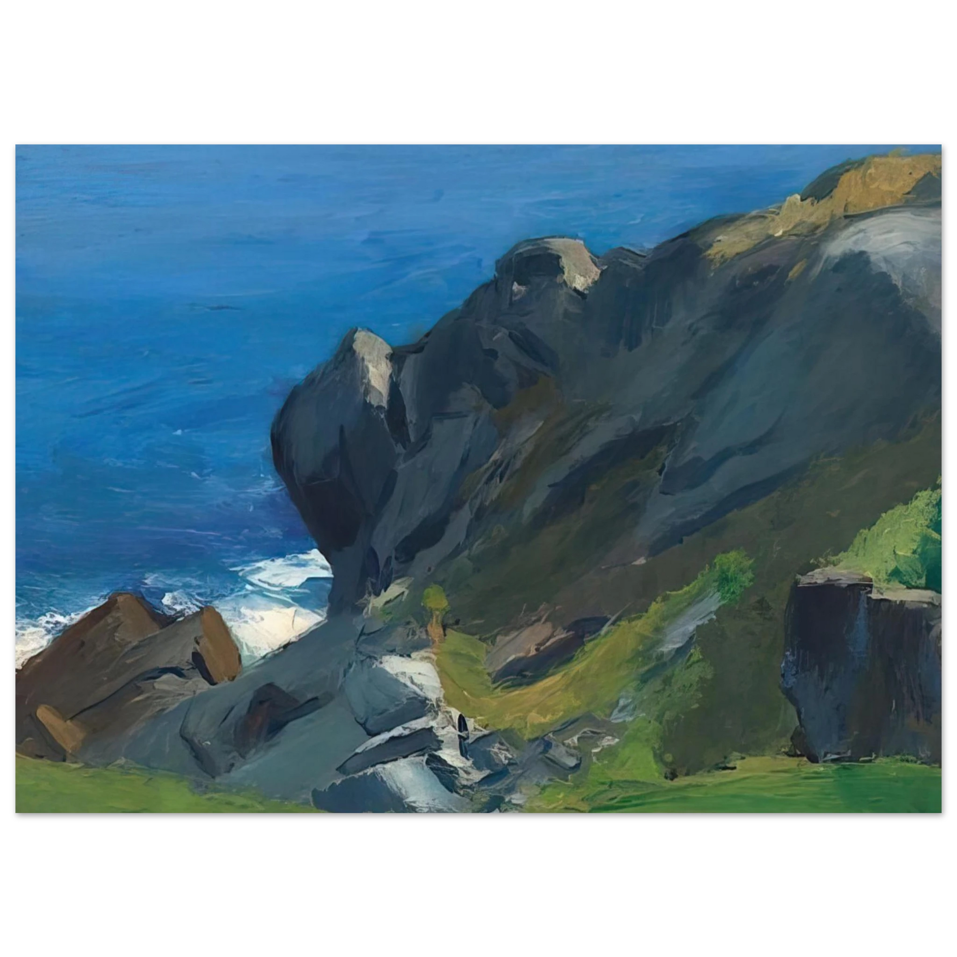 Edward Hopper - Rocky Shore and Sea Fine Art Poster - 75x100 cm / 30x40 inches