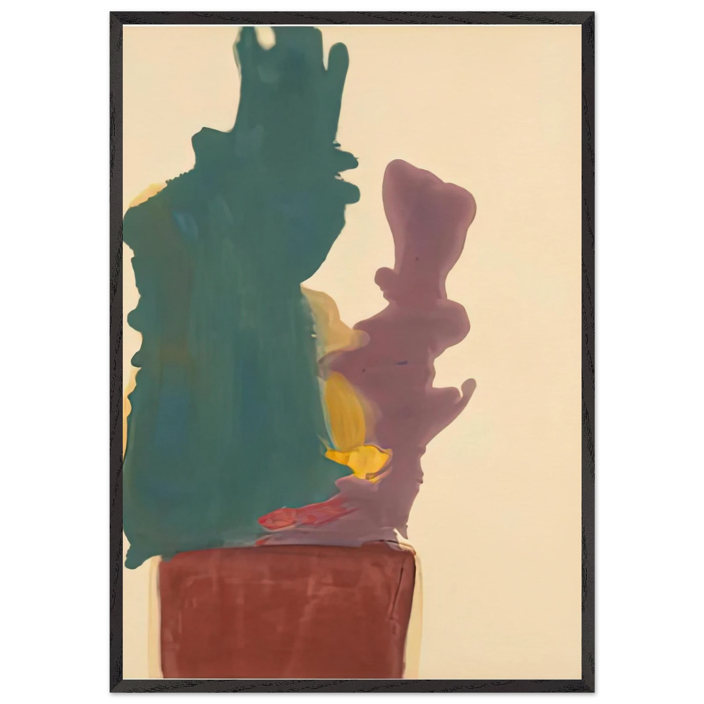 Evil Spirit 1963- - Helen Frankenthaler 70x100 cm / 28x40 inches Framed Art Print – Black Wooden Frame
