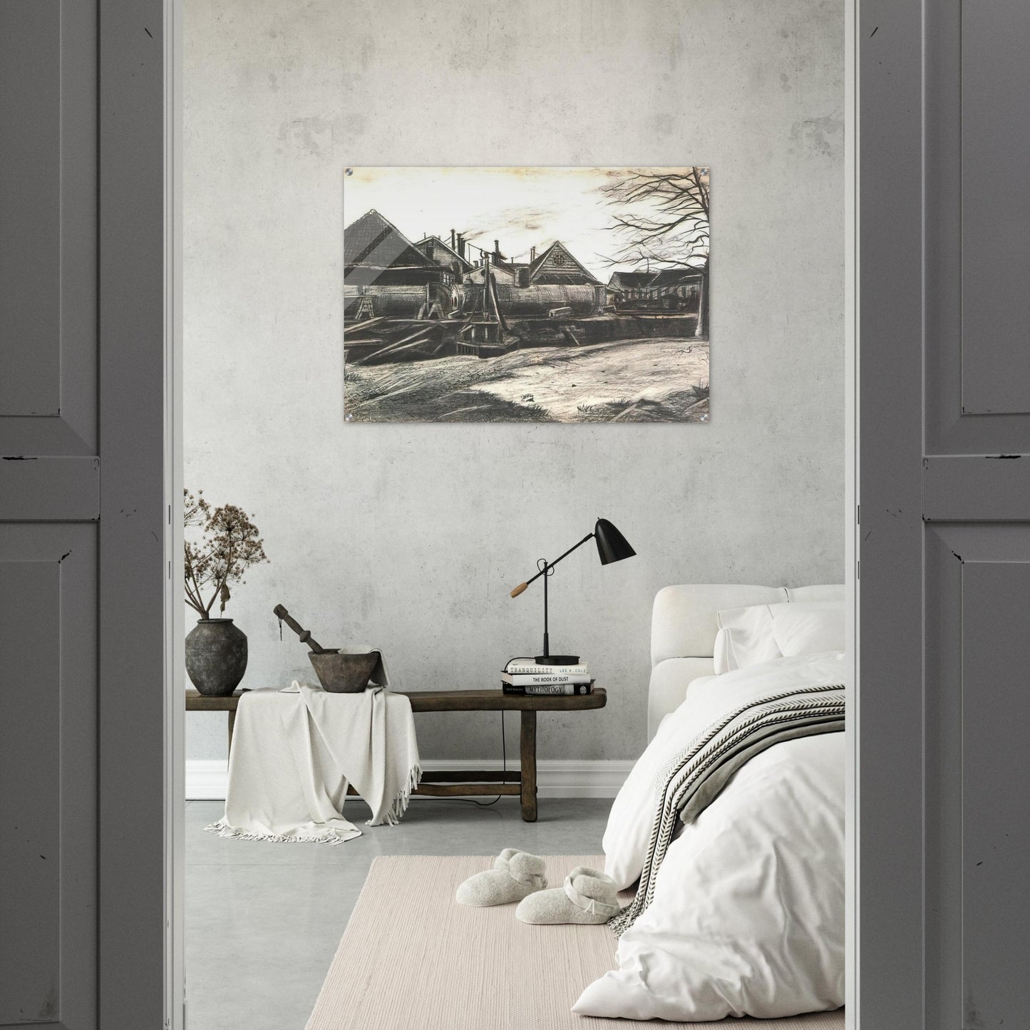 Factory - Vincent van Gogh Acrylic Print - 70x100 cm / 28x40″ inches | Vincent van Gogh Wall Art | Vincent van Gogh Prints