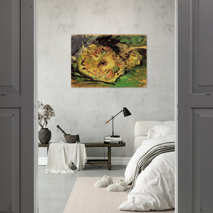 Two Cut Sunflowers - Vincent van Gogh Acrylic Print - 70x100 cm / 28x40″ inches