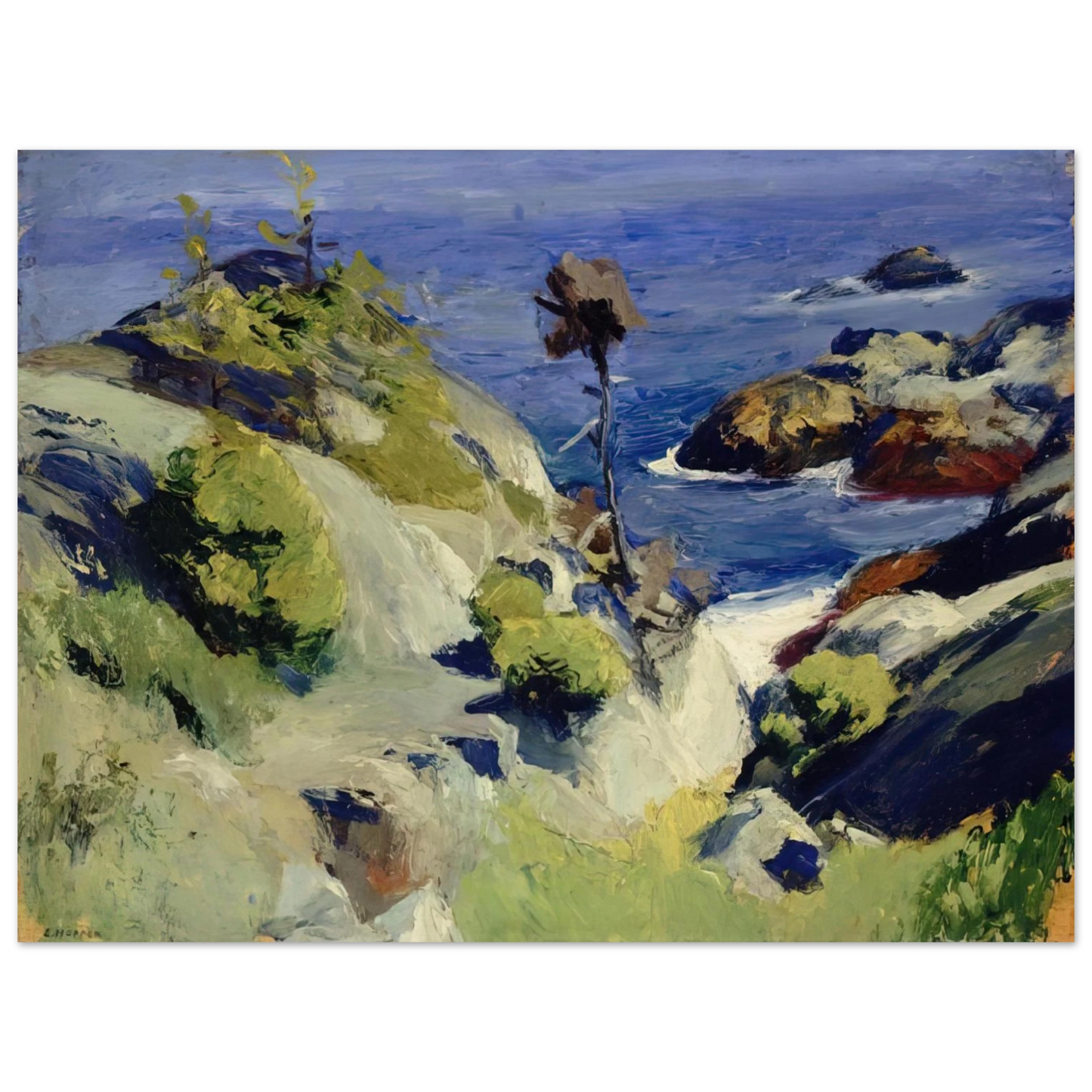 Edward Hopper - Monhegan Landscape Fine Art Poster - 13x18 cm / 5x7 inches